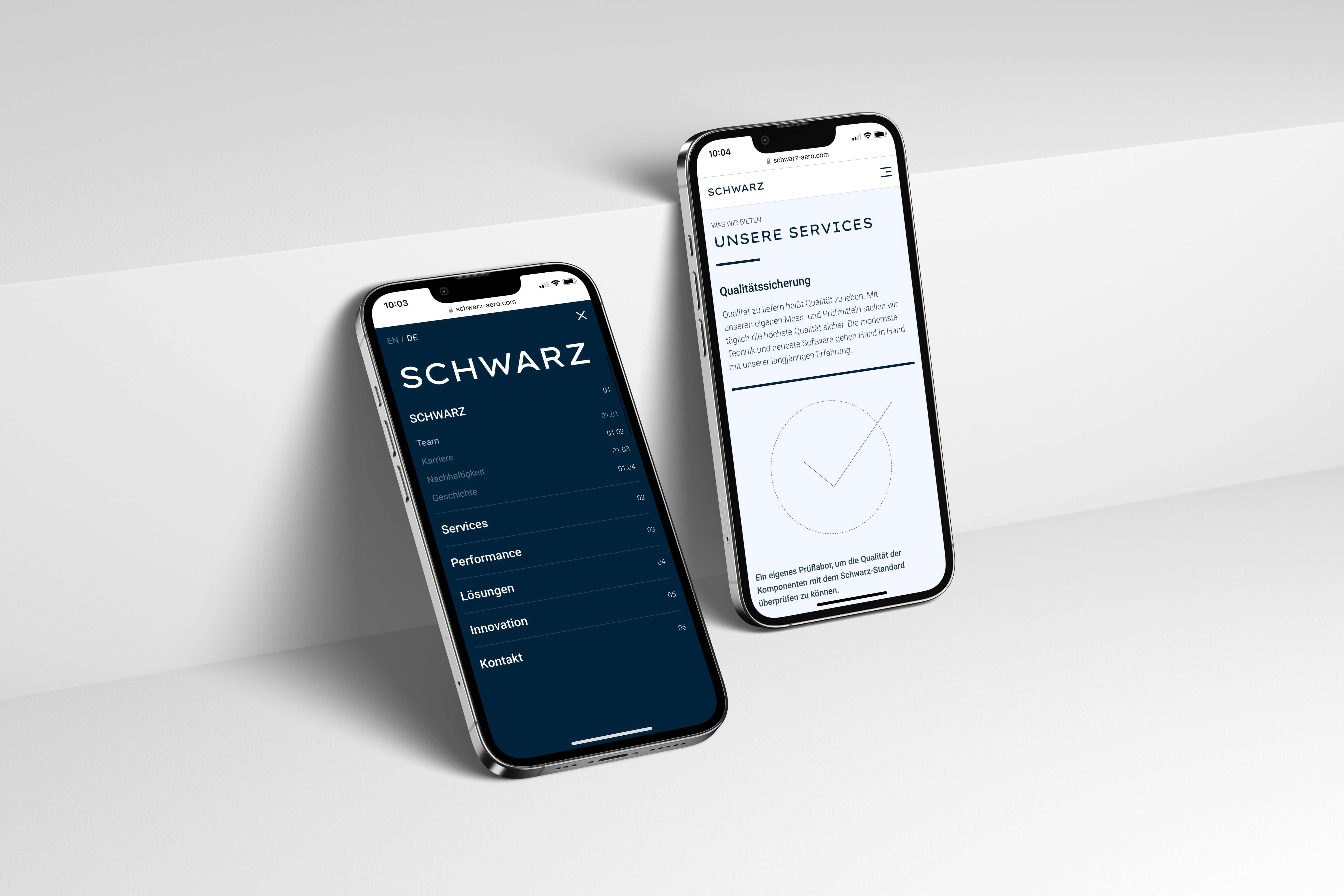 Schwarz Website Mobile